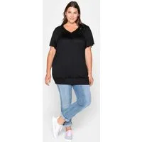 Sheego T-Shirt T-Shirt Kurzarm mit Flügelärmeln