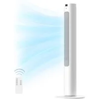 Vankel Turmventilator 90 cm mit Fernbedienung, 400 m³/h, 90° Oszillation & LED-Display, Kompakte TFL-Bauweise mit 3 Modi, 4 Stufen und 9h-Timer