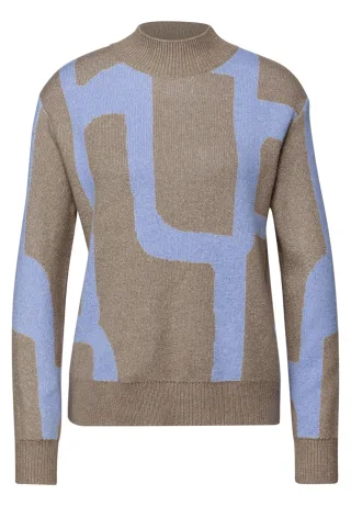 Street One - Jacquard Pullover light terra mocha mel. - Gr. - 36