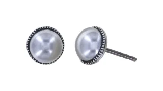 konplott - Ohrstecker - Black Jack silver/grau