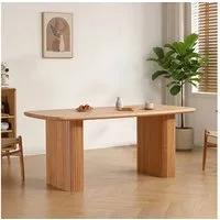 HOME DELUXE Esstisch Eiche geölt - ARENOS, Echtholztisch, Hochwertiges Eichenholz, Lamellen-Esszimmer-Tisch