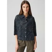 OPUS Kurzarmbluse Fiana palm leaves