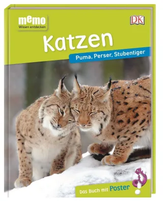 memo Wissen entdecken. Katzen: Puma Perser Stubentiger. Das Buch mit Poster!