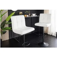 riess-ambiente Barhocker MODENA weiß/schwarz - Kunstleder, Metall, mit Lehne, 360° drehbar (Einzelartikel, 1 St), Höhenverstellbarer Tresenstuhl - ideal f. Wohn- & Esszimmer oder Küche