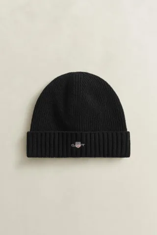 GANT - Shield Beanie aus Wolle BLACK - Gr. - OS