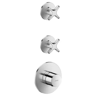 hansgrohe AXOR One Thermostatmodul 48712000 Unterputz, 2 Verbraucher, mit Kreuzgriff, chrom