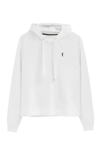 Sweatshirt weiß im Regular Fit mit Kapuze und Rigby Go Logo