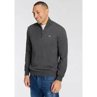Gant Stehkragenpullover COTTON/WOLL HALF ZIP mit Rippstrick-Details, normale Passform