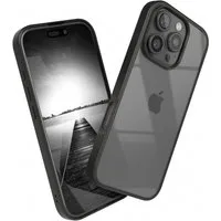 EAZY CASE Handyhülle Bumper Case für Apple iPhone 16 Pro 6,3 Zoll, Hülle Durchsichtig kratzfest Back Cover mit Displayschutz Schwarz