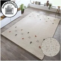 THEKO Wollteppich Gabbeh Motiv, Handgefertigt, Teppich, Tiermotiv, reine Wolle, rechteckig, Höhe: 14 mm, reine Wolle, Wohnzimmer, Schlafzimmer, Esszimmer