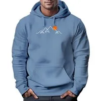 Neverless Hoodie Hoodie Herren Frontprint Line-Art Berge Wandern Natur Outdoor Fashion