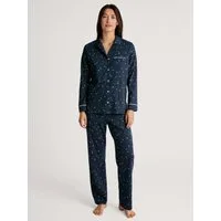 CALIDA Pyjama Sweet Dreams (2 tlg) Reverskragen, Knopfleiste, Pure Cotton, Interlock-Qualität, weich