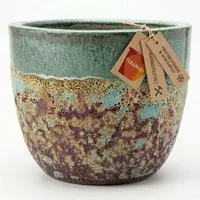 Teramico Blumentopf Pflanztopf Keramik Antik Grün – Ø 21 x 18 cm (1 St), Frostfest, UV-Fest