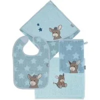 Sterntaler® Badetücher Multipack Frottee ESEL Emmi, Frottee (1-St), Set bestehend aus versch. Handtüchern, Klettlätzchen und Waschlappen.