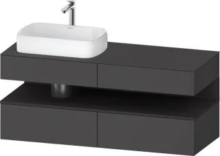 Duravit Qatego Konsolenwaschtischunterbau wandhängend Graphit Matt 1400x550x600 mm - QA4765080490000 QA4765080490000