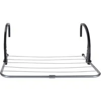 Koopman Wand-Wäscheleine Silber / Schwarz, Balkonleine, Camping, 3m Leinenlänge, Wäschetrockner, Trockner