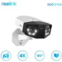 Reolink Überwachungskamera Duo 8MP Smarte PoE (Outdoor, Set, Dual-Lens, 180° Sichtwinkel, Person/Fahrzeug/Tier-Erkennung, Farb-Nachtsicht, Zwei-Wege-Audio, Wasserdicht)