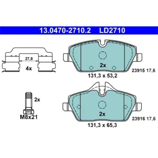 ATE Ceramic Bremsbel?ge vorne BMW 1 Mini 1,6