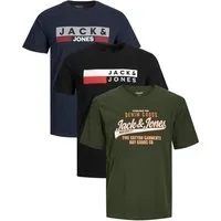 Jack & Jones PlusSize Print-Shirt (Spar-Set, 3er-Pack) Big Size Shirt Übergrößen Shirt