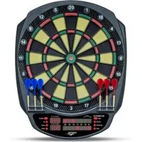 Carromco Zielscheibe Dartboard STRIKER-401 – Elektronische Dartscheibe, Dart, (Modell 92445), mit 6 Softdarts, 35 Spiele & 584 Varianten