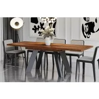 Endo-Moebel Esstisch Como Esstisch 130–210cm ausziehbar für 8 Personen, Tischbeine schwarz, Ausziehbar 130-210 cm (2x40 cm), Platte 36mm, 4 Beine, schwarz matt