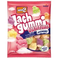 NIMM2 Süßigkeit, nimm2 Lachgummi Fluffies Fruchtgummi mit Fruchtsaft Packung 200g