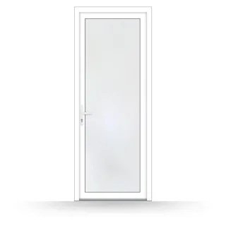 Nebeneingangstür 80x200 cm, Kunststoff, Weiß, 800 x 2000 mm, 2-fach Verglasung, Modell Osnabrück, individuell nach Maß