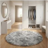 Pergamon Hochflor-Teppich Hochflor Shaggy Teppich Fluffy Rund, Rund, Höhe: 40 mm