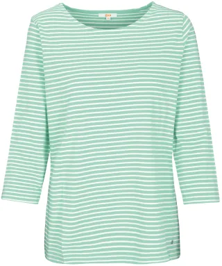 zab company - Da.-Ringelshirt, 3/4 Arm jade stripes - Gr. - 50