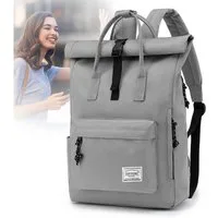 TAN.TOMI Cityrucksack Rucksack Damen Herren Tagesrucksack mit Laptopfach, Modern Rolltop Rucksack Daypack, Wasserabweisend