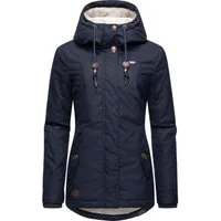 Ragwear Winterjacke Monade Damen Winterparka mit Kapuze und m. Fleece gefüttert