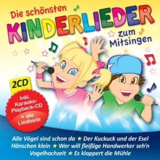 Die schönsten Kinderlieder zum Mitsingen von Kindern gesungen incl. Karaoke Playback CD und aller Texte Alle Vögel sind schon da Der Kuckuck und der Esel Hänschen klein Wer will fleißige Handwerker sehn Vogelhochzeit Es klappert die Mühle