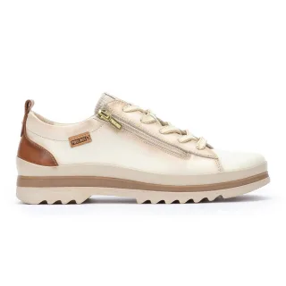 Pikolinos Nata Damen-Sneakers mit Schnürsenkeln und Reißverschluss in Weiß aus Leder – Vigo