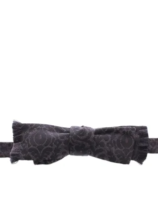 Dolce & Gabbana Graugblack Wolle Seide Fliege