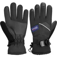 BRUBAKER Skihandschuhe Thermo Handschuhe für Ski Snowboard Wintersport (Winterhandschuhe für Herren und Damen, 1-St., Extra Warme Snowboardhandschuhe) Wasserdicht und Winddicht - Schwarz
