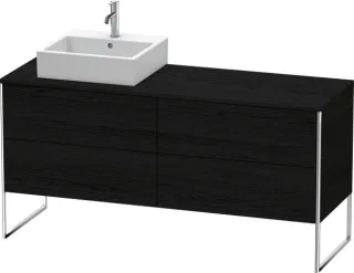 Duravit XSquare Konsolenwaschtischunterbau bodenstehend Eiche Schwarz Matt 1600x548x778 mm - XS4924L XS4924L1616