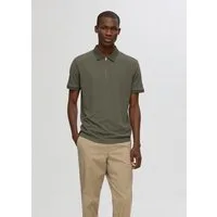 Selected Poloshirt SLHFAVE ZIP SS POLO NOOS Baumwollmischung, regular fit