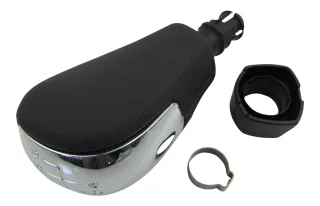 Original Leder Schaltknauf Knauf Knopf 5-Gang Schwarz Alu Chrom passend für VW