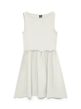 VERO MODA - VMTINNA SL BOAT NECK SHORT DRESS JRS GA Snow White - Gr. - L