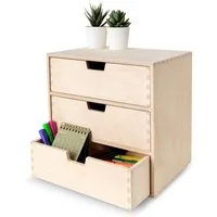 Creative Deco Schubladenbox Schubladenelement Mini-Kommode für Kleinigkeiten aus Birkensperrholz, (3-St)