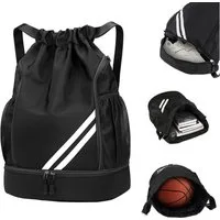 Mutig Freizeittasche Turnbeutel Freizeittasche Sportbeutel Große Kapazität Fußball Tasche (große Kapazität, verstellbar,Mit Ball- und Bodenfach, wasserdicht, Ideal für Damen, Herren, Junioren, Fußball, Mode Turnbeutel, Rucksack), Herren wasserdichter