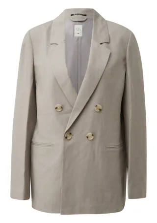 Q/S designed by - Zweireihiger Blazer beige - Gr. - 42