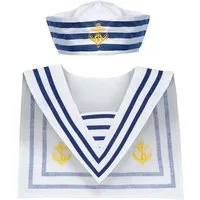 Boland Kostüm Matrose Navy Set Hut und Kragen