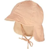 MAXIMO Schirmmütze GOTS BABY-Schildmütze, Band Musselinstoff, Nackenschutz, Futter, UV (1-St) Musselin