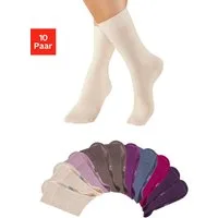 H.I.S Freizeitsocken Damen und Herren Atmungsaktiver Baumwollanteil, Business, Basic (Packung, 10-Paar, Gr. 35-38 bis 47-48) mit weichen Rippbündchen