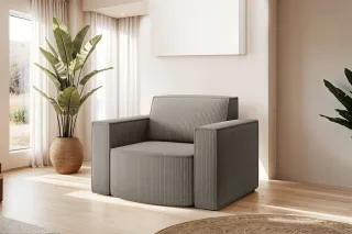 Sessel Designersessel PALMA in Stoff Scala Grau