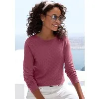 Vivance Langarmshirt mit modischem Ajour-Muster Sommershirt aus leichtem Baumwollstrick