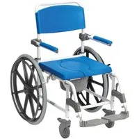 Drive Medical Dusch-Toilettenrollstuhl Drive Medical Aston 24 Dusch-Toilettenrollstuhl mit 24-Zoll-Rädern, mit Toilettenfunktion, 24-Zoll-Antriebsräder
