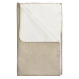 LIVING DREAMS - Uni-Wohndecke gekettelt taupe/natur - Gr. - 150