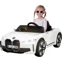 Actionbikes Motors Elektro-Kinderauto BMW i4 Kinder Elektroauto ab 3 Jahre, Belastbarkeit 30 kg, (2-tlg), Fernbedienung - Softstart - Stoßdämpfer